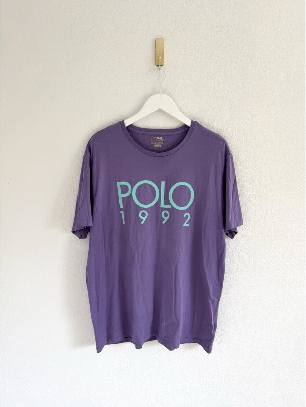 Polo Ralph Lauren 1992 Men’s T-Shirt Size XL Purple 100% Cotton Boxy